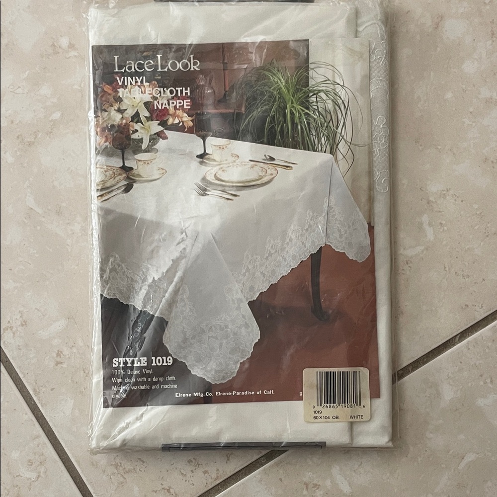 White Vinyl Tablecloth